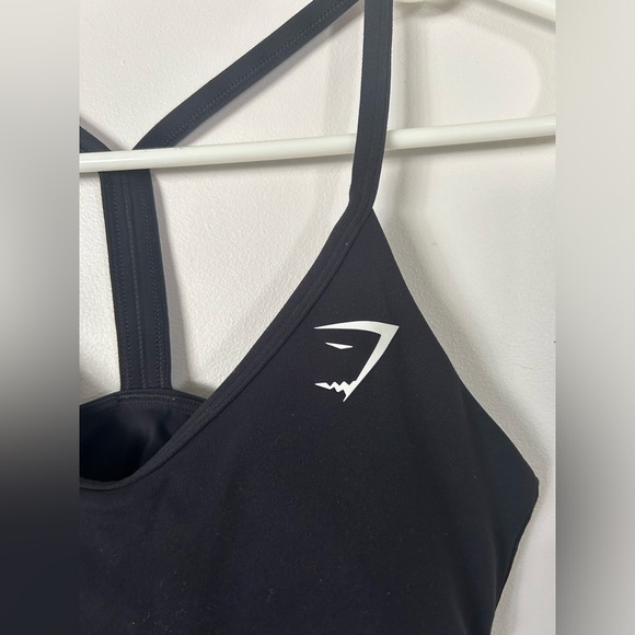 Gymshark Womens XS V-Neck Sports Bra Black Low Support Elastic Straps - Picture 5 of 5